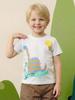 Boys' Dinosaur Print Short-Sleeve T-Shirt - European & American Style, Round Neck Sports Shirt for Toddlers & Young Children