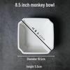 ZISIZ 8.5-inch Pure White Monkey Bowls Set of 2