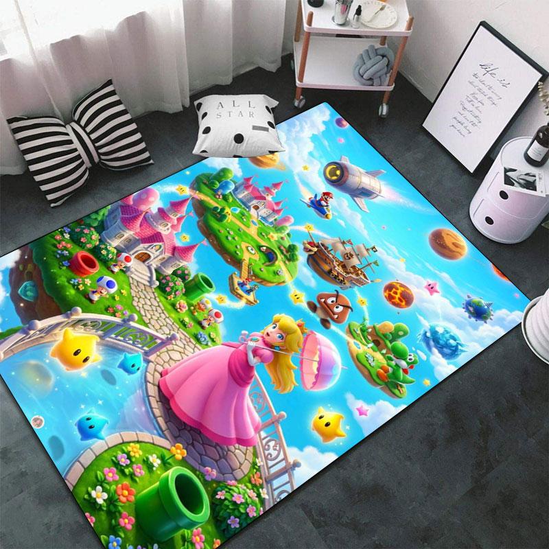 Super Mario Cartoon Carpets and Rug 3D Printing Carpet Floor Mat Living Room Bedroom Large Area Soft Carpet-JM007