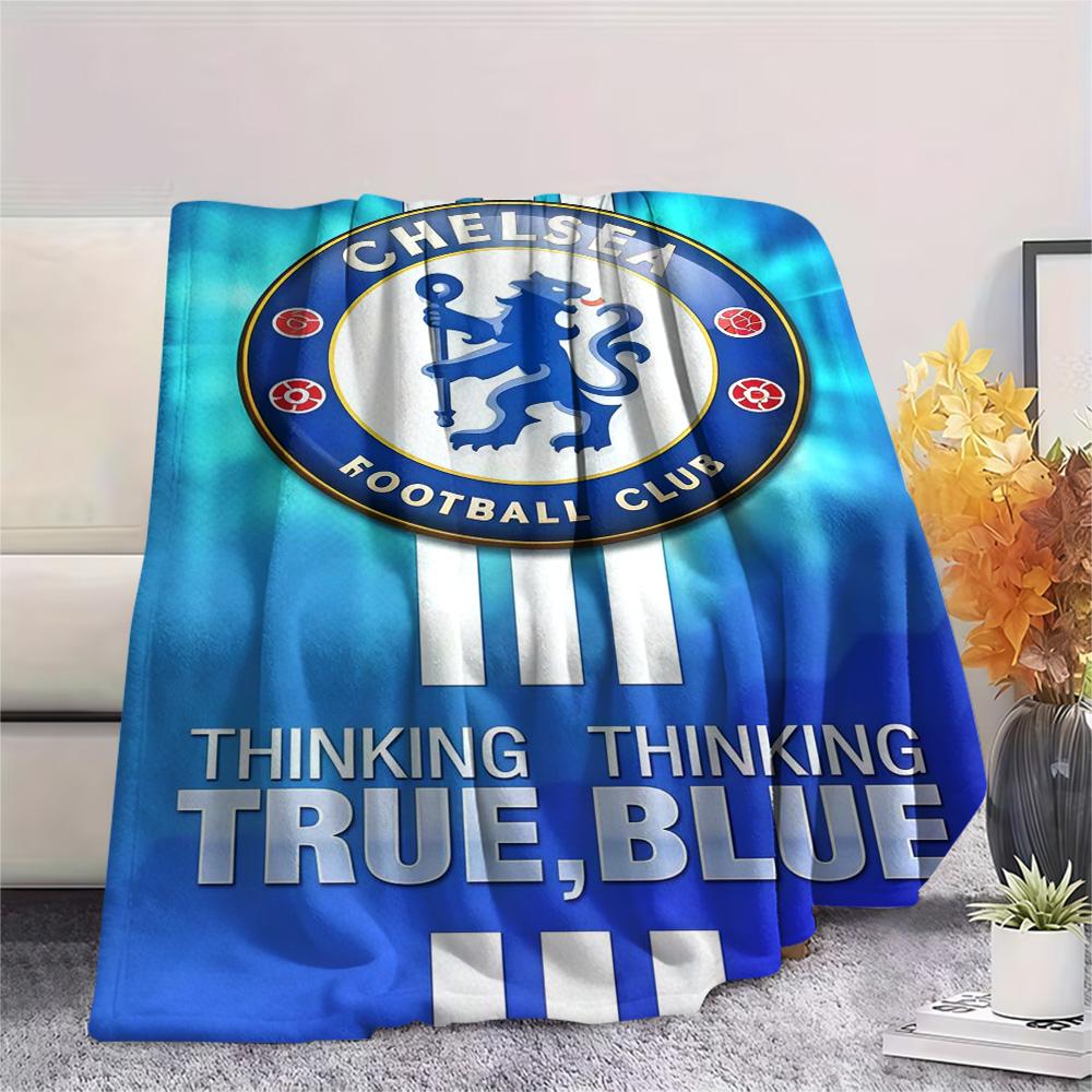 Chelsea FC logo Print FlAannel Blanket, High quality Comfortable for All Seasons, Home Decor, Warmth and Comfort