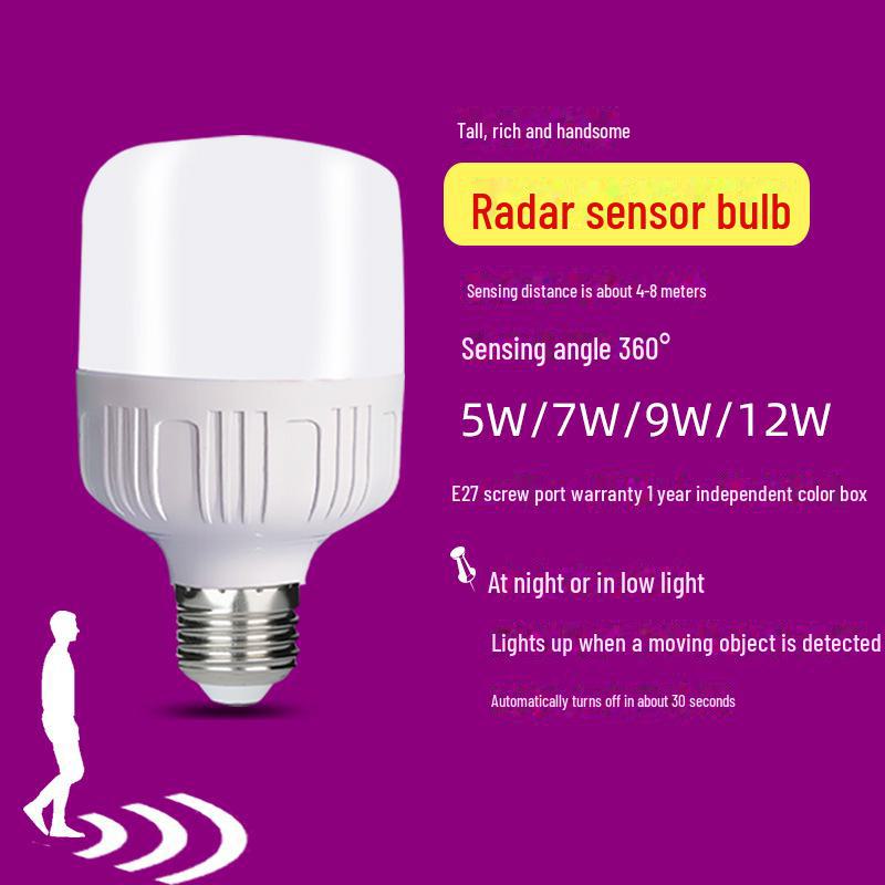"E27 LED Infrared Motion-Sensor Sound & Light Control Bulb for Corridors"