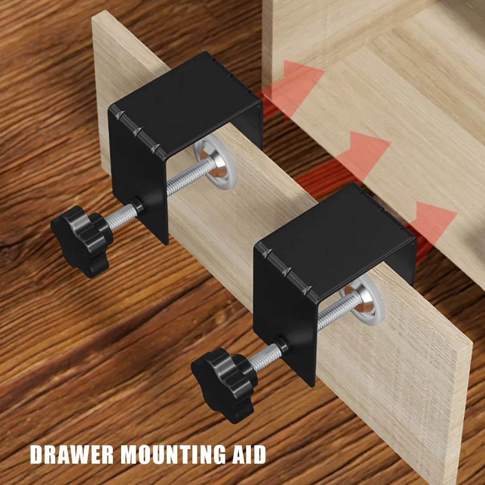 1-10PCS Woodworking Jig Drawer Panel Clips Steel Drawer Front Installation Aid Clamps Cabinet Tool Home Furniture Accessories