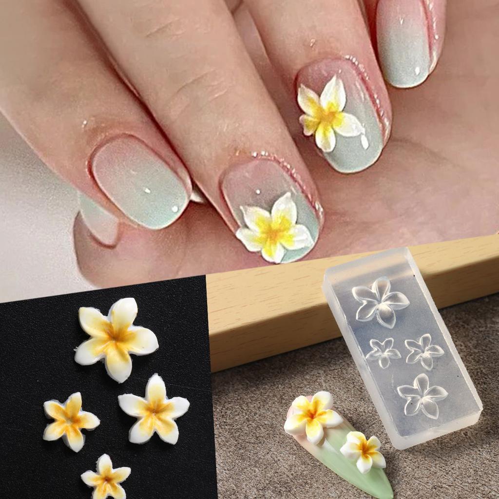 10PCS Silicone Nail Art Moulds Flower Nail Art Template Moulds Silicone Texture for Beauticians and Nail Art Learners