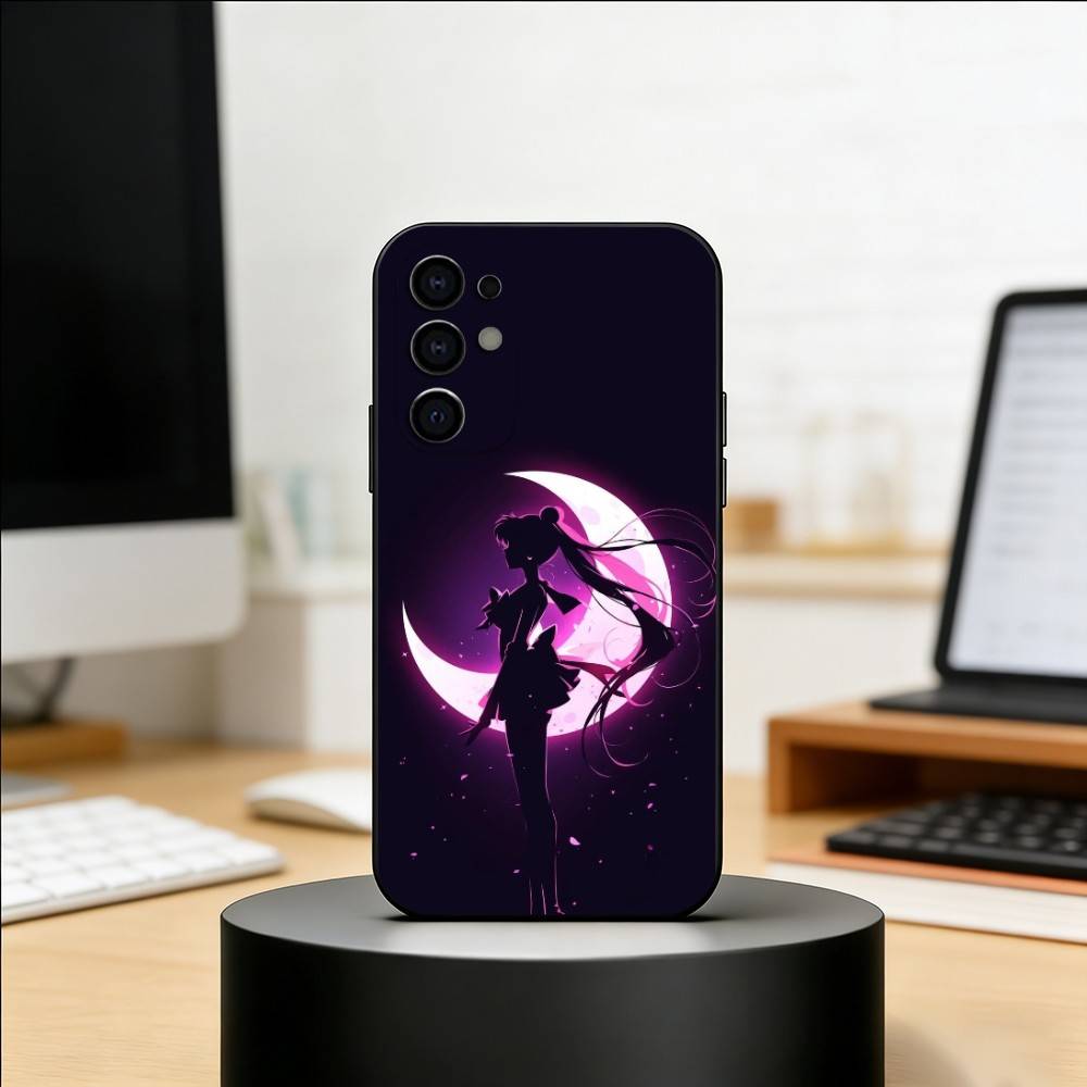 S-Sailor M-Moons Phone Case For Samsung S25,S24,S21,S22,S23,S30,Ultra,S20,Plus,Fe,Lite,Note,10,Black Cover