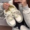 Fashion Size40 Fashion Sweet Mesh White Shoes Summer Casual Thick Bottom Flat Sneakers Breathable Women's Leisure Shoes Zapatos De Mujer