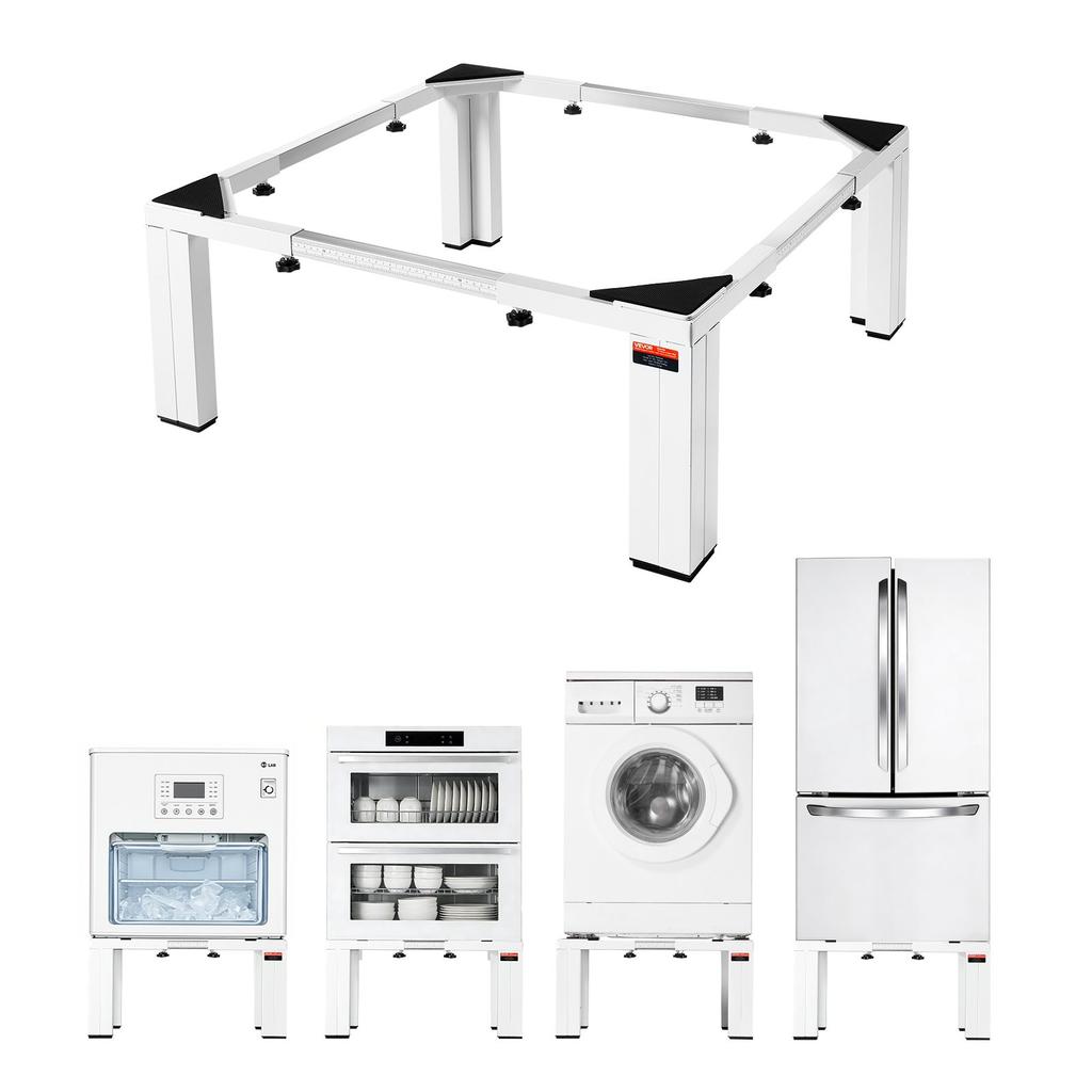 VEVOR Laundry Pedestal, 305 mm Height, Washer and Dryer Pedestals with 544 kg Weight Load Capacity, 475-785 mm Adjustable, Non-Slip Feet
