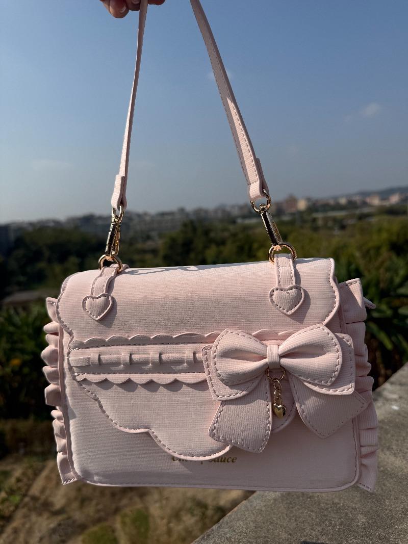 Schoolbag Women's Lolita Bow Bag Original Classicbolsos Mujer Commuter Hand Bags For Woman Square Sac Femme Elegant Bolsas Shoulder Bolso