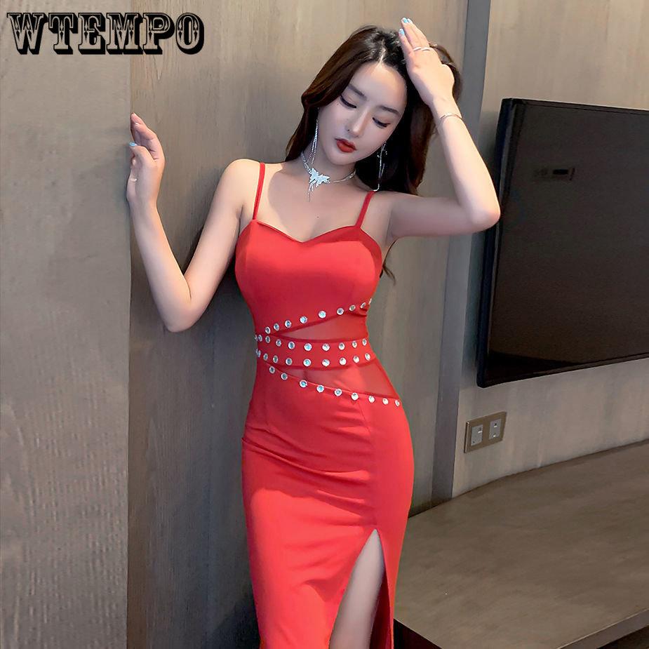 WTEMPO Dámské večerní šaty Sexy ohlávka Nízký střih Svatební šaty Šaty na boky Pas se stahovací šňůrkou Ramínka Duté společenské šaty
