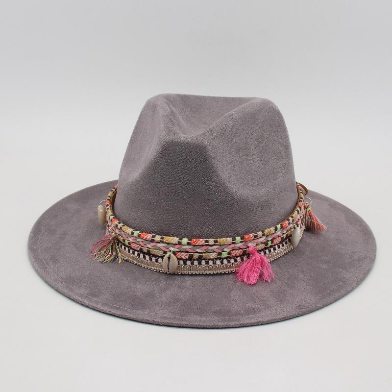 Premium Ethnic Style Fringed Accessories Cross-Border Amazon Cowboy Hat Suede Western Prairie Top Hat Jazz Hat