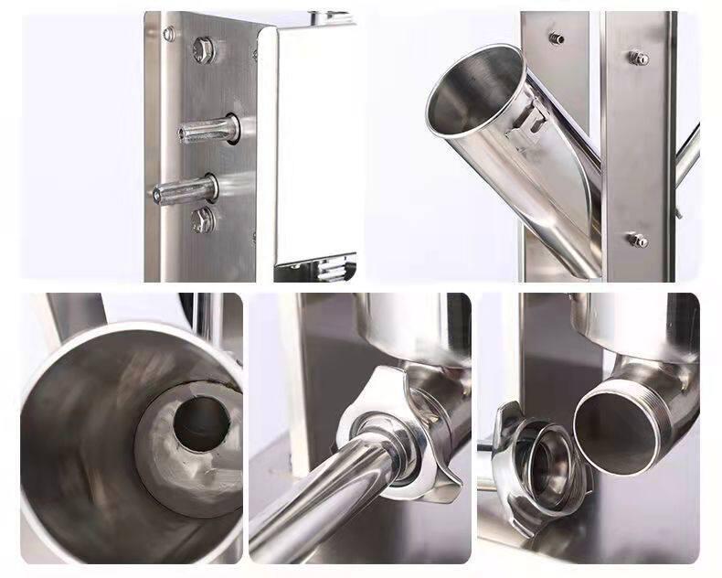 Stainless Steel Manual-Commercial Sausage Stuffer & Auto-Fill Machine for Cured, Ham, and Meat Sausages