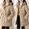 Mid-length Hooded Down Cotton Jacket Women's 2025 Women's New Winter Korean Version Slim Solid Color Cotton Jacket Slimming Padded Jacket