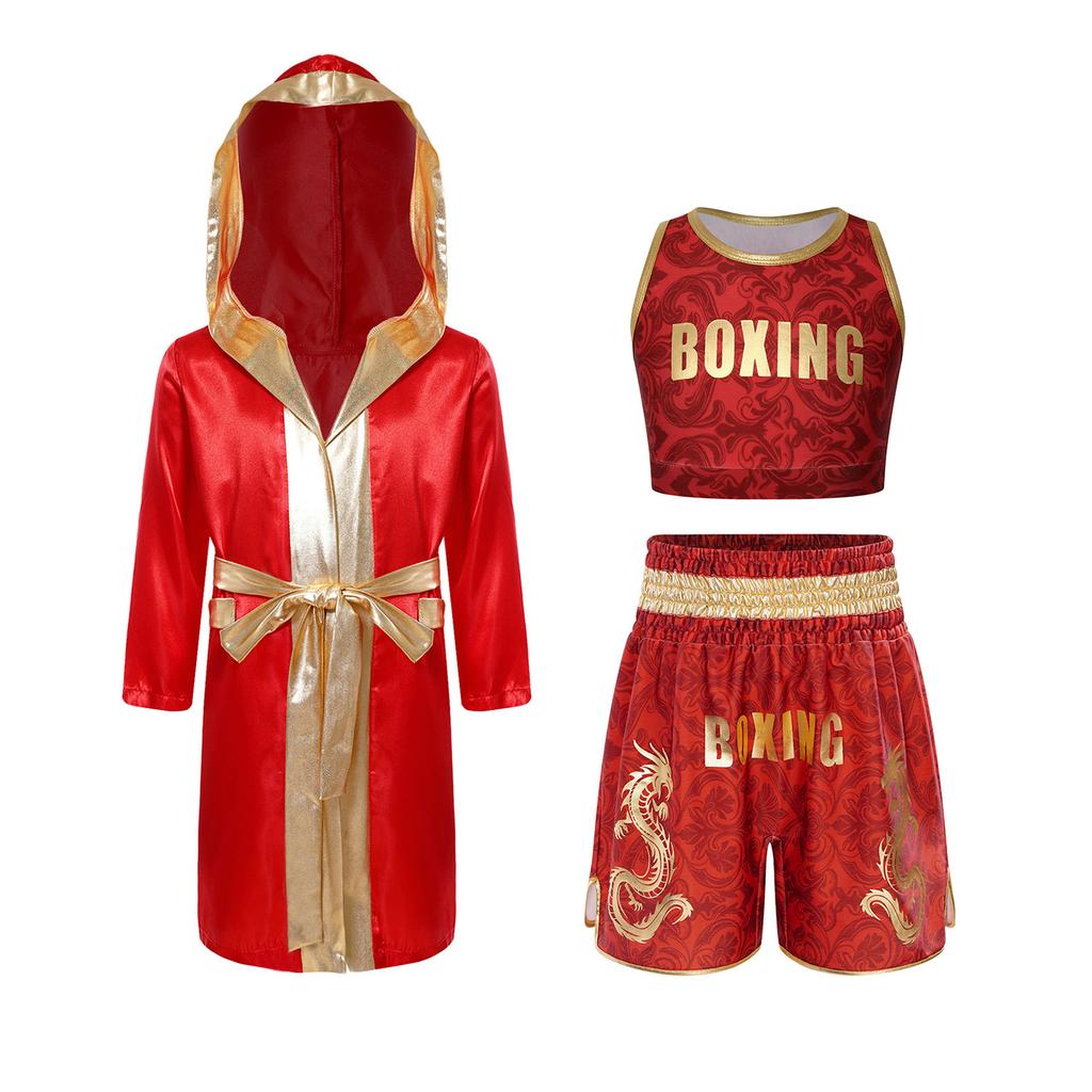 Kinder Boxoutfit mit metallischem Besatz
