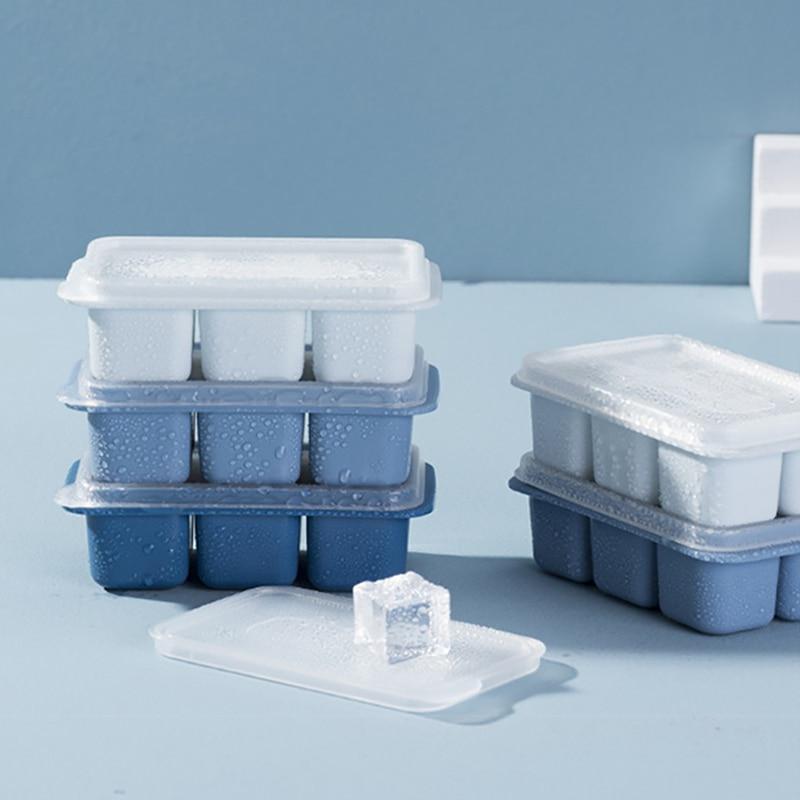 3 ks DIY Rychlomraznička na ledové kostky Domácí lednice Malá mřížka Forma na ledové kostky Sada s víkem Domácí tácky na led
