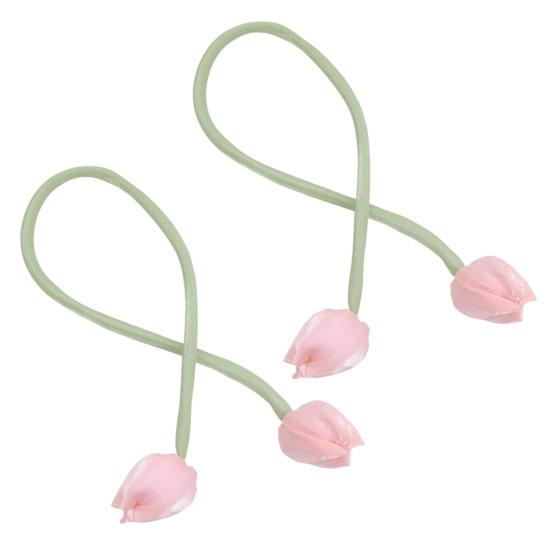 2 Stück Tulpenknospen Gardinenbinder, Dekorative Gardinen-Raffhalter, Knospen Weiche Seil-Raffhalter für Schlafzimmergardinen Terrassenvorhänge