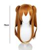 SCIONE Neon Genesis Evangelion Asuka Cosplay Wig Orange Twin Tails  Jaw Clip-in Wig