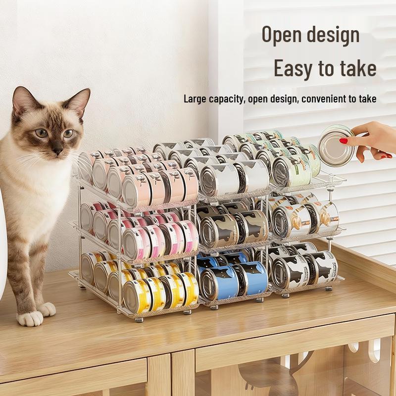 Stackable Multi-layer Cat Food & Beverage Can Storage Rack