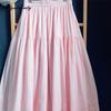 Japanischer Mori Girl Frühling Sommer Damen Midi Rock Hohe Taille Rosa Ausgeschnittener Rock Baumwolle Weich Florale Stickerei Süße Röcke Damen