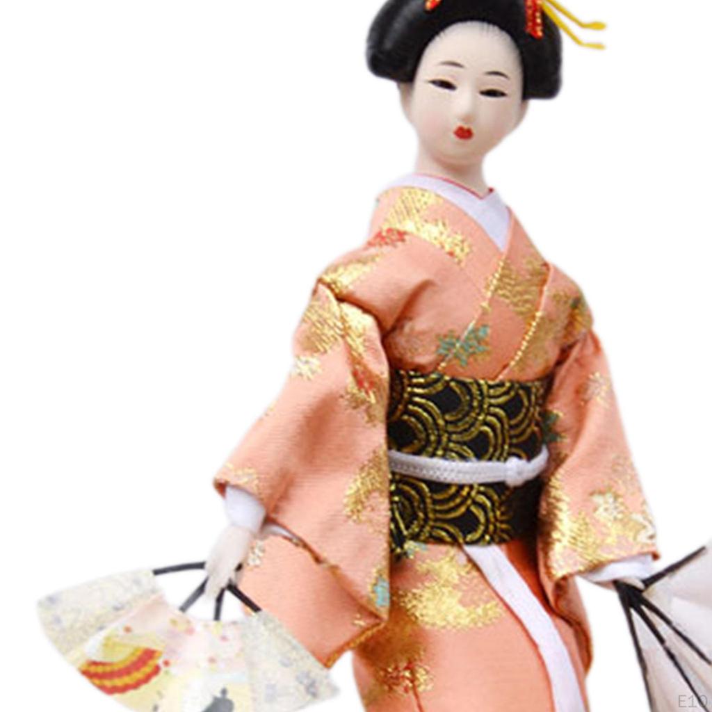 Japanese Kimono Doll Asian Statue Lady Statuette Decorative Collectible Figurine Kabuki for
