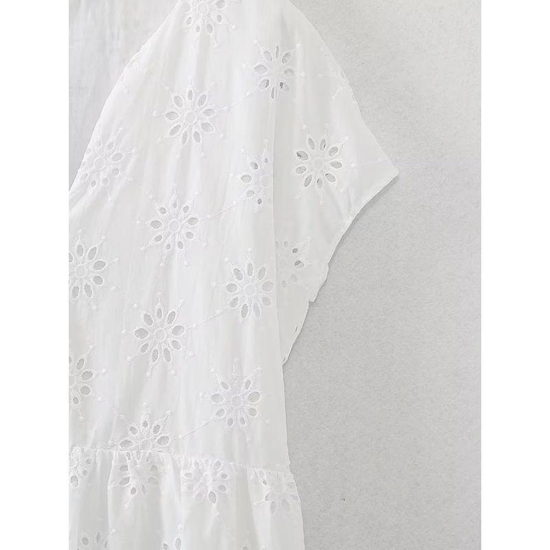 Kaslead New Arrival Women's Clothing Fashion Style Cut Out Embroider Short Dress 7521269 250