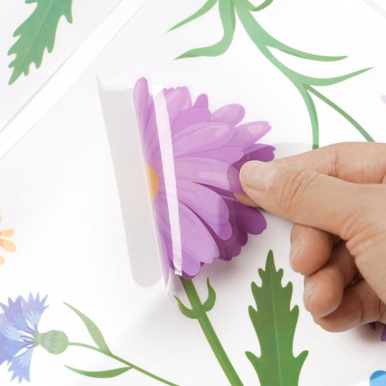 8 Sheets Spring Window Clings Butterfly Flower Hummingbird Window Decals to Prevent Bird Strikes Reusable Static Sticker for Glass Windows