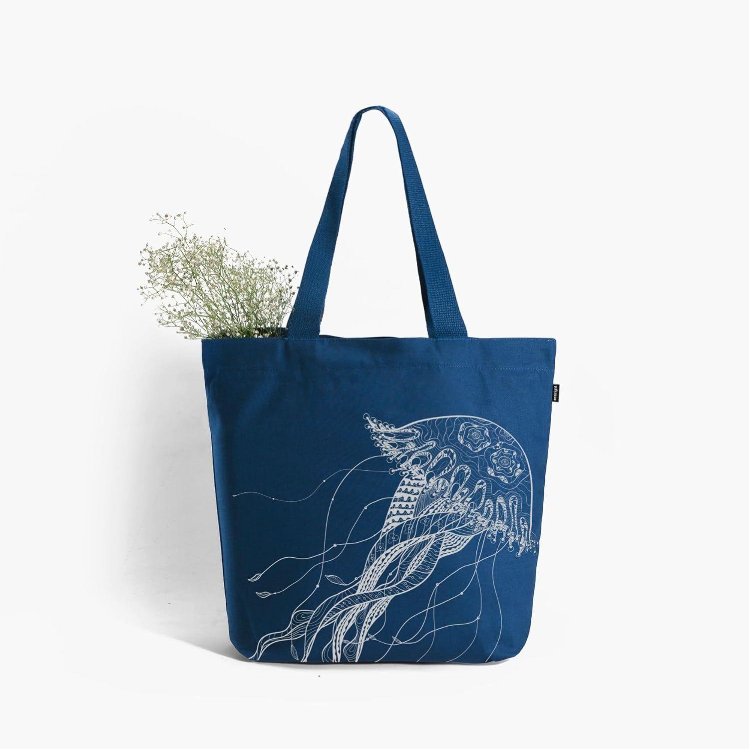 

Большая женская большая сумка на молнии, стильные хлопковые сумки, холщовые сумки для колледжа 17 x 14 x 4 in