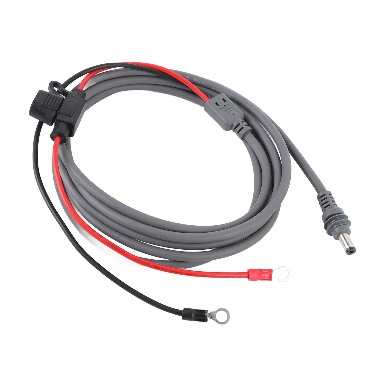 

Супутниковий кабель живлення постійного струму довжиною 6,6 фута, кругла клема, блок запобіжників 30 А, супутниковий шнур живлення постійного струму 18AWG