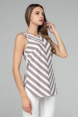 Sleeveless Striped Blouse
