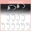 Earrings Silver Women Heart Flower Star Moon Butterfly Shape Stud Decoration