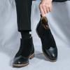 Men’s High Chelsea Boots Dress Formal Retro Brown Ankle Boots Tuxedo Wedding Black Shoes Plus Size