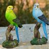 Parrot Figurines Resin Decorative Bird Sculpture Fairy Garden Miniature Ornament for Home Yard Decoration