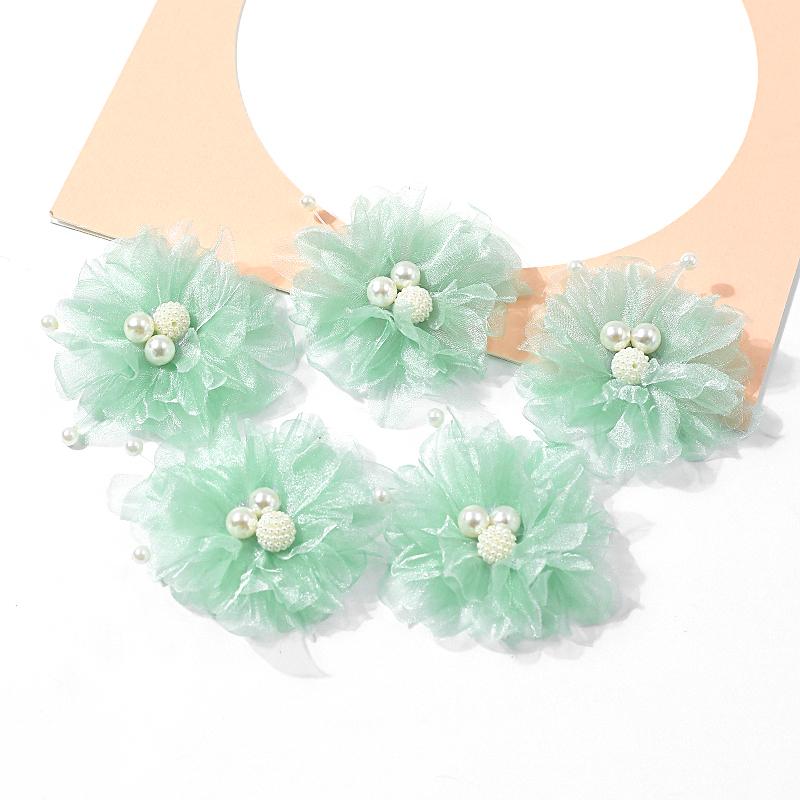 5Pcs Artificial Flowers Heads Chiffon Yarn Fake Flowers For Home Decor Marriage Wedding Decoration Craft Garland Gift Accessory