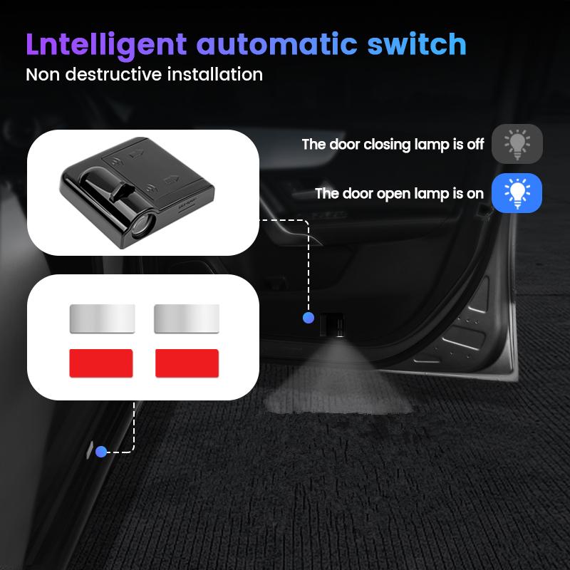 2 Stück GT Projektor LED Auto Tür Begrüßungslicht Für Peugeot 208 206 307 308 3008 207 508 2008 5008 107 408 301 208 RCZ Zubehör