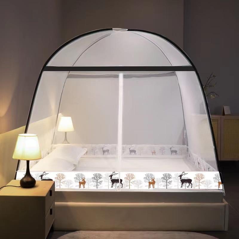 2022 Installation-free Yurt Mosquito Net Dust Top Household Encryption Thickened Student Dormitory Mosquito Net