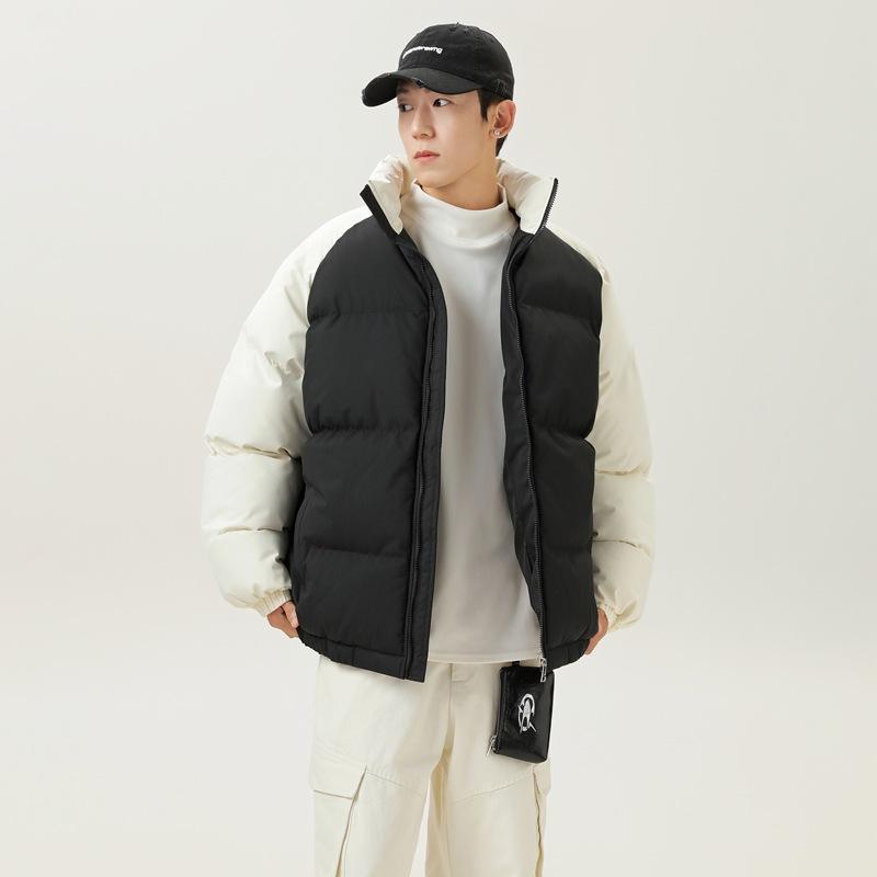 

Мужская и женская одинаковая зимняя ветрозащитная утолщенная хлопковая одежда со стойкой, парная цветовая гамма, хлопковые куртки-пуховики 2XL