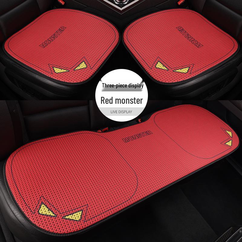 Universal Cartoon Linen Car Seat Cushion - Warm, Stylish, Four Seasons Comfort