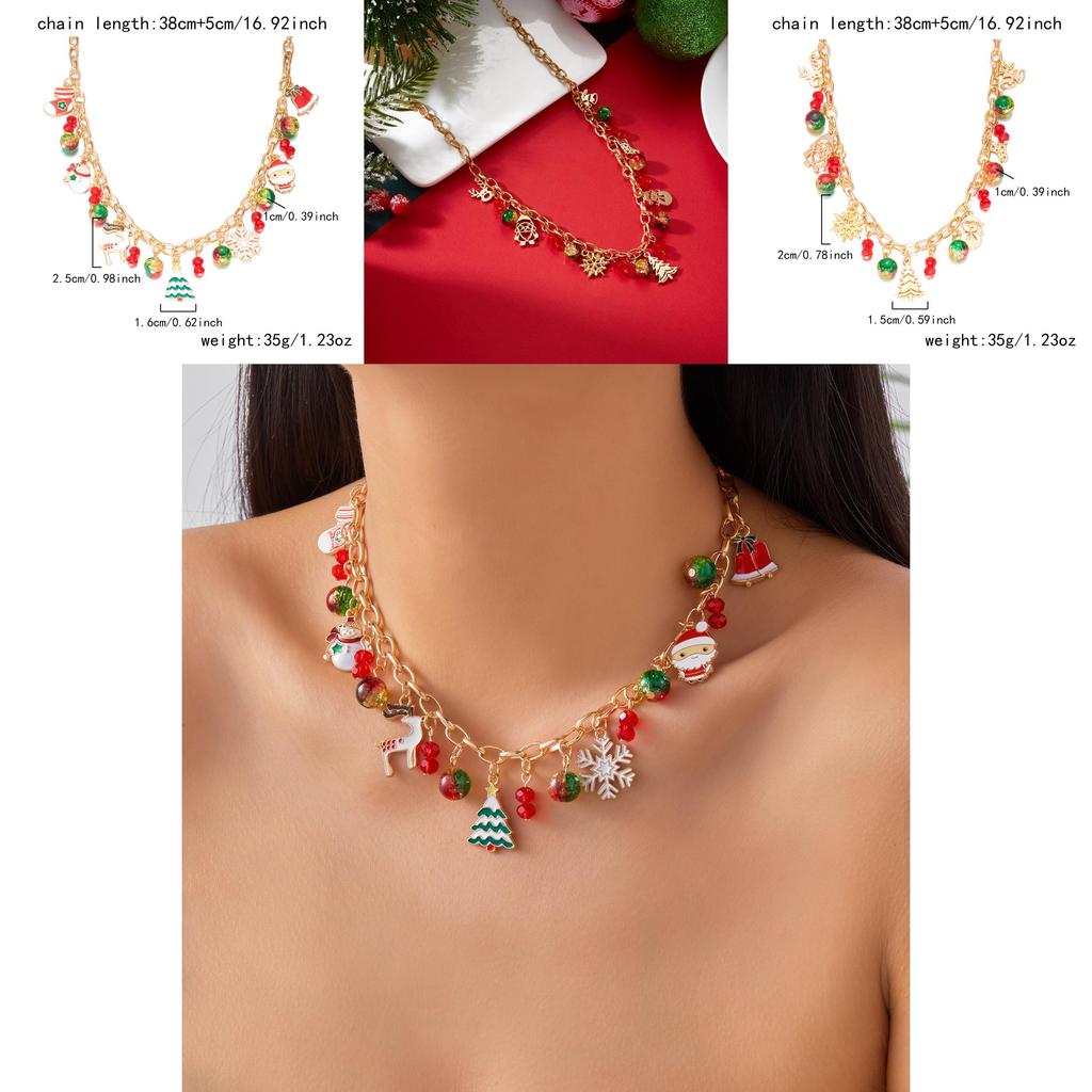 Festliche Rentier-Charm-Halskette mit galvanisierter Legierung für saisonales Tragen