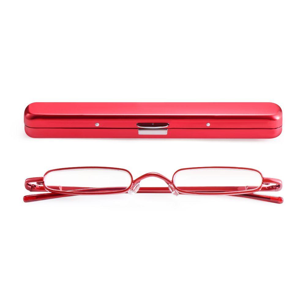 Hinge Readers Eyeglasses with Portable Pen Clip Case Blue Light Blocking Mini Reading Glasses