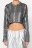 Women's Fashion New Sweater Stone Super Crop Hair Braided Foil Printed Knitwear Sweater