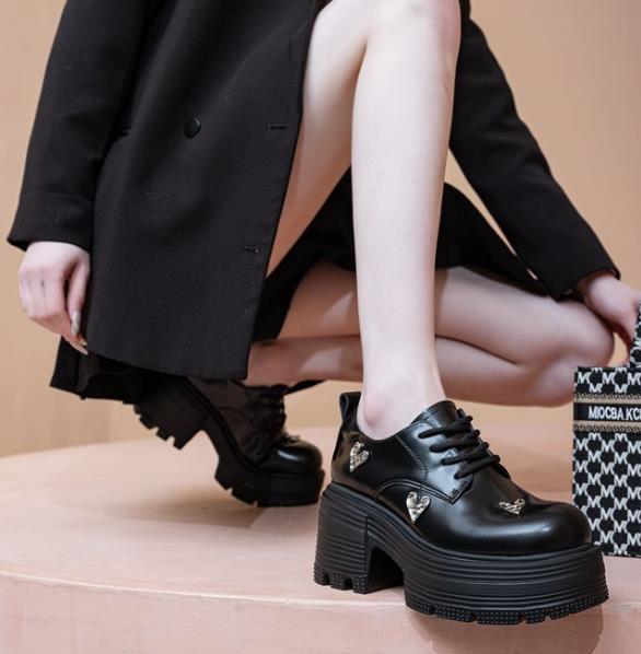 Fashion 9cm 2025 Patent Microfiber Leather Platform Wedge Autumn Pumps Ankle Boots Fashion Mary Jane Chunky Heels Spring Shoes