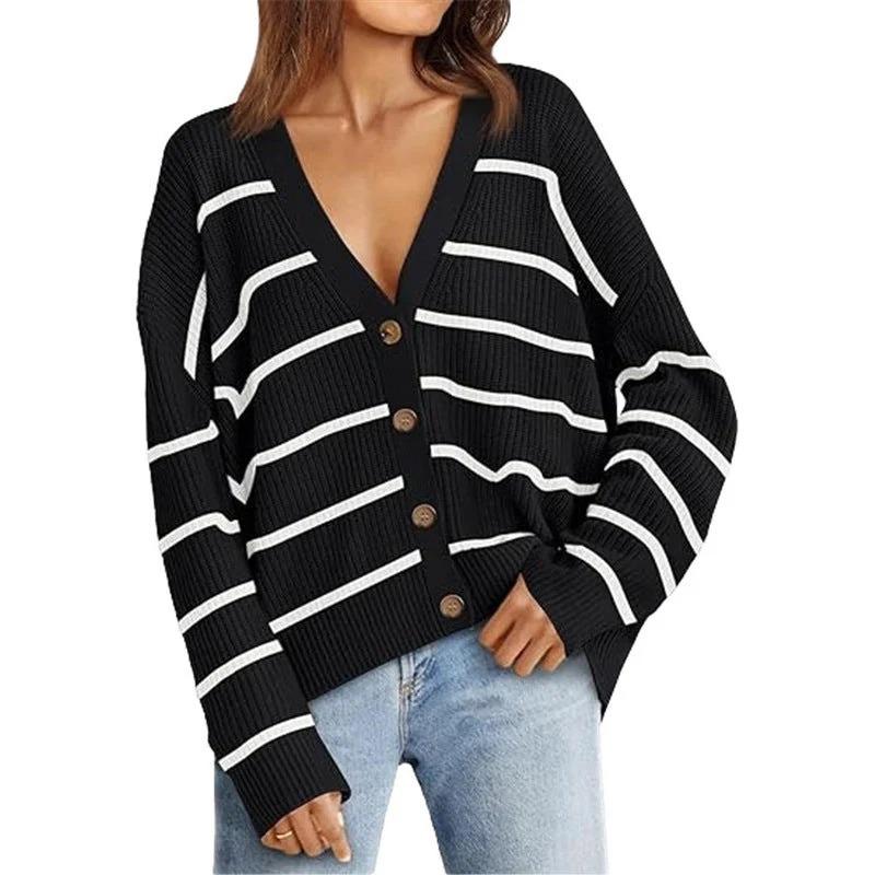 Women S V Neck Loose Knit Cardigan Single Breasted Soft Slimming