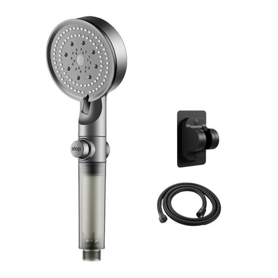 High Pressure Filtered Shower Head with Handheld 5 Spray Mode Showerhead Booster Technology Spa-like Shower Head for Bedroom Hotel