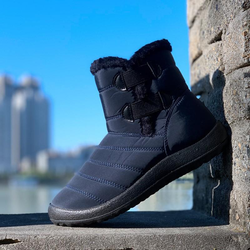 Women Winter Warm Snow Boots Mid Calf Faux Fur Lining Waterproof Ankle Boots Anti-slip Outdoor Shoes Zipper Hiking Mountaineering Sports Boots