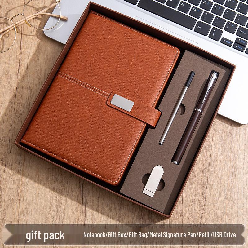 High-End A5 Business Notebook Gift Set: Customizable Logo, Thick Notepad for Meetings and Learning