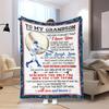 Cozy Grandson Baseball-Themed Flannel Blanket with Heartfelt Message - Soft, Warm, and Motivational Gift for Youngsters, Perfect