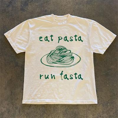 Eat Pasta Run Fasta Tshirt Women Elegant Printed Design Modern Style Tshirt feUnisex Comic Clothing