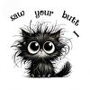 Black Big-eyed Kitten Toilet Cover, Water Tank Decoration Sticker, A Line of Children's Fun Style Home Decoration Stickers