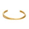 Minimalist Geometric Double-Layer Open Cuff Bracelet Women 18K Gold Plated Titanium Steel Fashion Jewelry