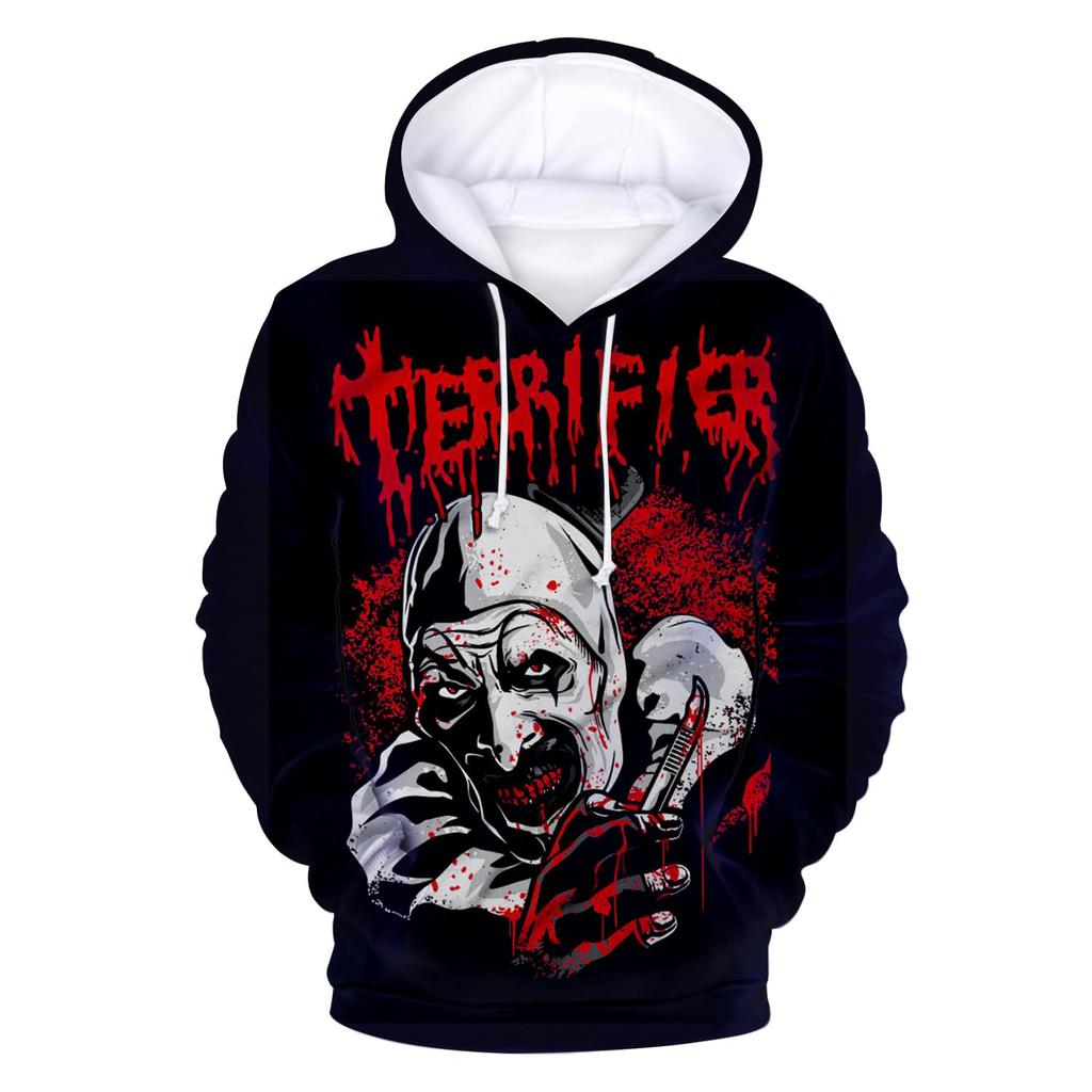 Terrifier Horror 3D Print Hoodies Men Women Fashion Hoodie Sweatshirts Pullovers Streetwear Tracksuits Male Tops Man Clothing