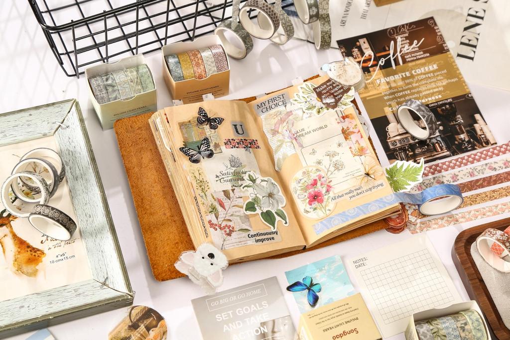 YUBX Masking Basic Washi Tape Kollektion mit Retro Geometrischen Dünnen Streifen für DIY Geschenk und Geschenkdekoration Erinnerung an das Band, 60-teiliges Set,