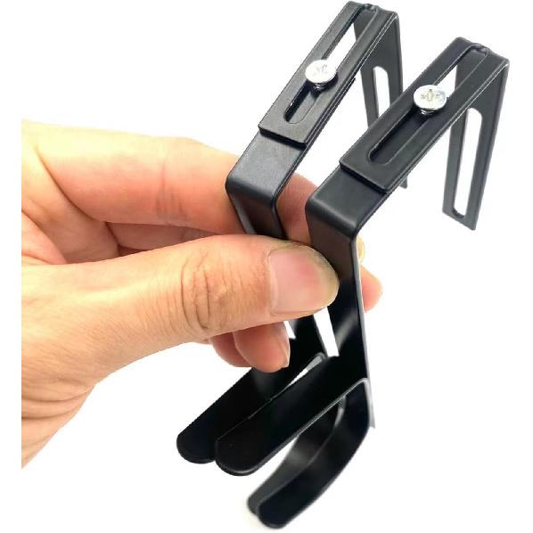 2 Pack Coat Hooks Cubicle Wall Mount Double Hook Sturdy Adjustable Over Door Hanger for Cubicle Panel Partition Hanging Hats Bag Backpack Hoodie